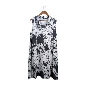 Mosaic USA Linen Dress Large Lagenlook A Line Cowl Neck Sleeveless Pockets